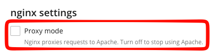 Proxy mode checbox
